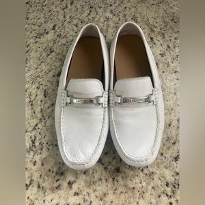 Lacoste white leather loafers size